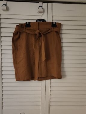 RW&CO. Tie-Waist Mini Skirt - Tan